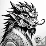 A tengu with a long nose, tattoo sketch desig… – style Jaeger Simple – tattoo sketch (11.11.2025 06:01)