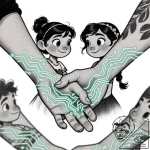 Tattoo sketch, ralph and vanellope holding ha… – style Flux Inscriptions – tattoo sketch (11.11.2025 06:10)