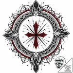 Eclipse gate torn asunder, tattoo line art, s… – style Jaeger Mini – tattoo sketch (11.11.2025 06:16)
