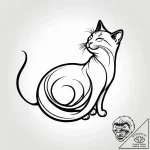 Tattoo sketch, slender cat silhouette curled… – style Jagger Old – tattoo sketch (11.11.2025 06:19)