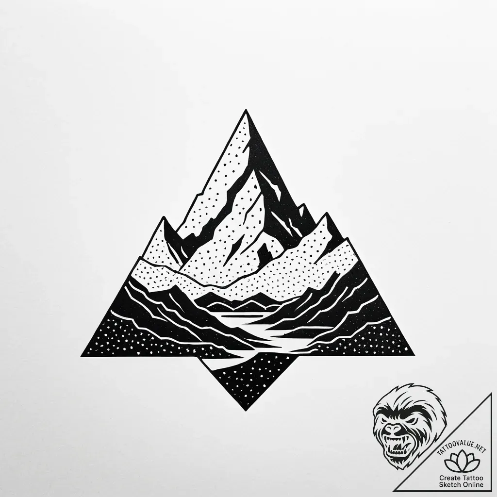 Tattoo sketch, poвђ™s silhouette with mountai... - style Jaeger Simple - tattoo sketch (11.11.2025 06:33)