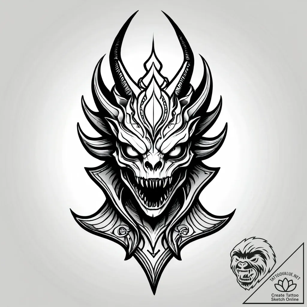 Xenomorph queen on a throne of twisted metal... - style Jagger Old - tattoo sketch (11.11.2025 06:40)