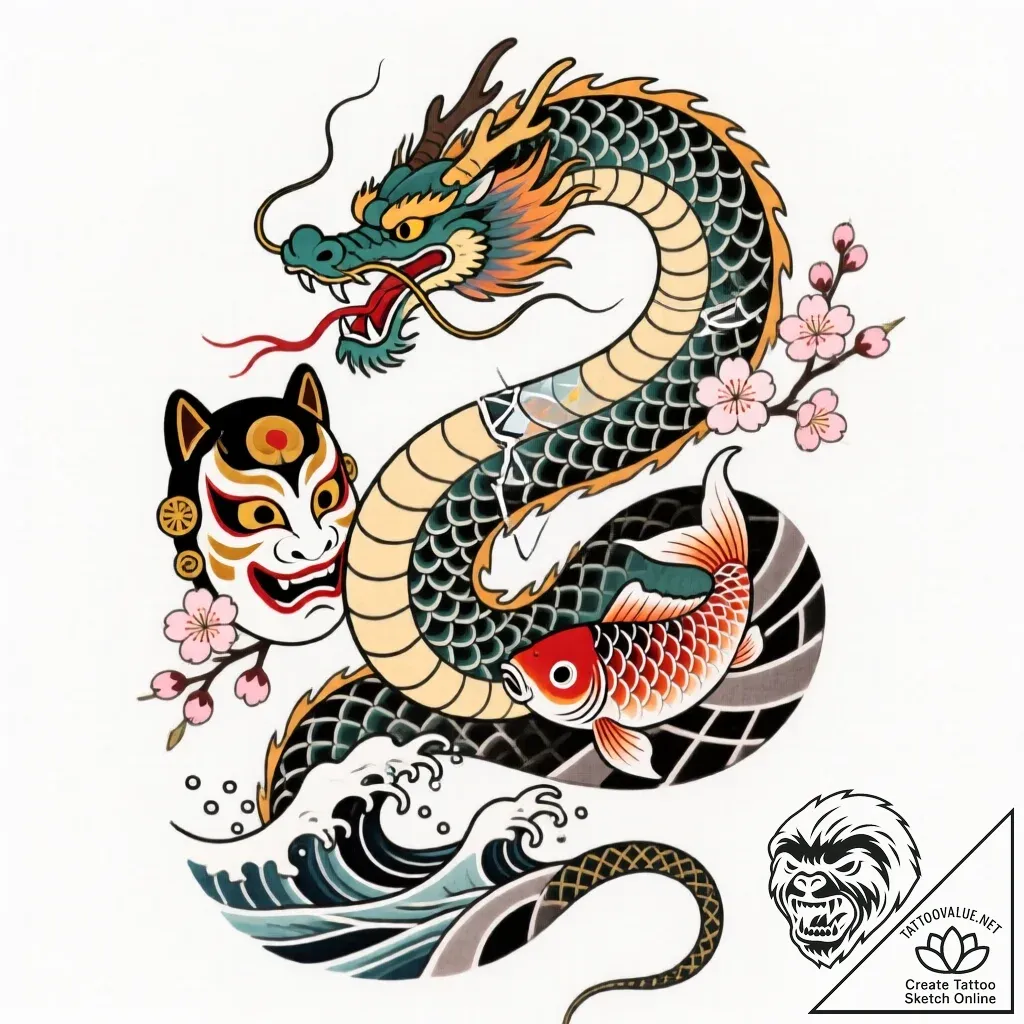 Mirror serpent through shattered glass, tatto... - style Flux Inscriptions - tattoo sketch (11.11.2025 06:55)