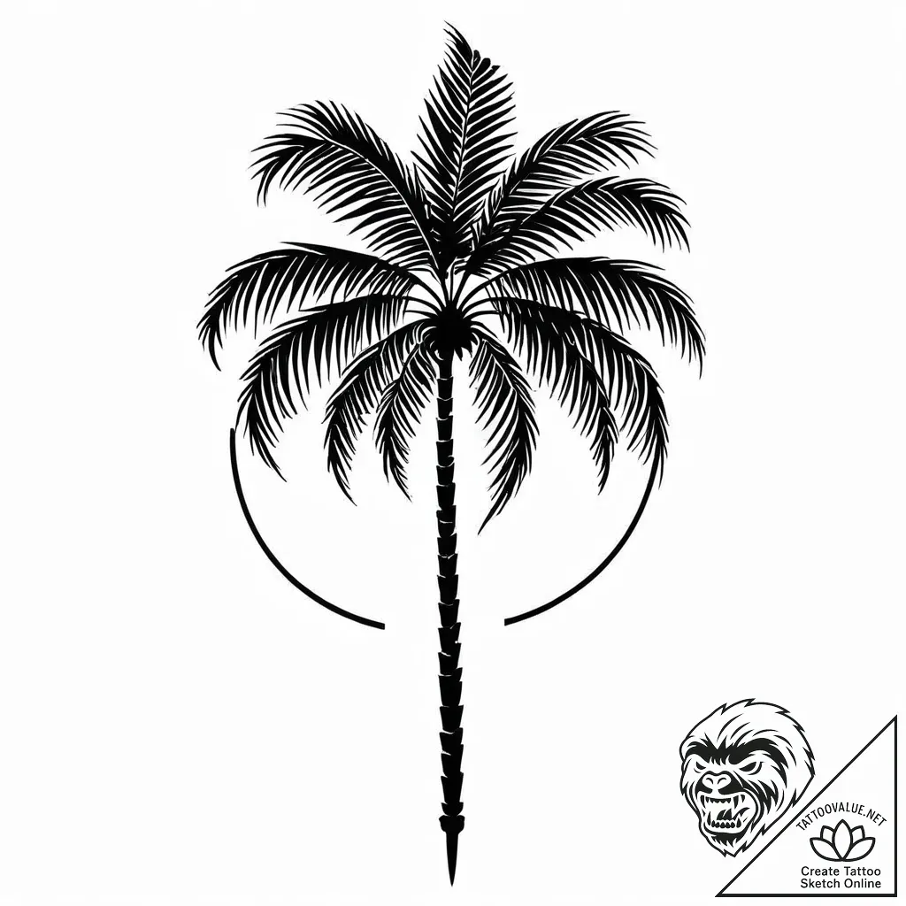 Tat tattoo sketch, palm tree fronds silhouett... - style Jaeger Mini - tattoo sketch (11.11.2025 07:01)