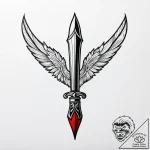 Quill piercing ancient scroll, artistic tatto… – style Jagger Old – tattoo sketch (11.11.2025 07:03)