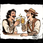 Tattoo sketch, miguel and tulio toasting with… – style Flux Inscriptions – tattoo sketch (11.11.2025 07:07)