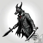 A hunter from bloodborne with saw cleaver – style Jagger Old – tattoo sketch (11.11.2025 07:28)