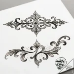T, tattoo flash sheet design, on a clean whit… – style Flux Inscriptions – tattoo sketch (11.11.2025 07:43)