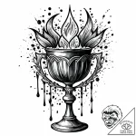 Chalice overflowing with liquid darkness, tat… – style Jaeger Mini – tattoo sketch (11.11.2025 07:49)