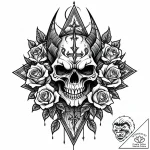 Gargoyle, hunched and menacing, on a gothic s… – style Jaeger Mini – tattoo sketch (11.11.2025 08:01)