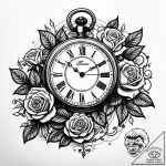 Tat tattoo sketch, vintage pocket watch entwi… – style Jaeger Simple – tattoo sketch (11.11.2025 08:10)