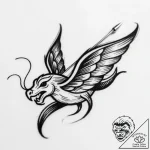 A, artistic tattoo sketch, on a clean white p… – style Flux Inscriptions – tattoo sketch (11.11.2025 08:31)