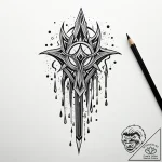 Ashen blade dripping cosmic ichor, tattoo lin… – style Jaeger Simple – tattoo sketch (11.11.2025 08:34)