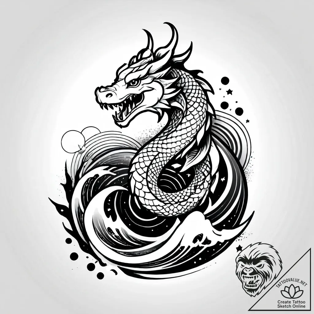 Astral rose glowing in darkness, tattoo flash... - style Jagger Old - tattoo sketch (11.11.2025 09:15)