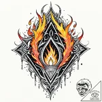 Wraith flame beneath spectral arch, concept a… – style Jaeger Mini – tattoo sketch (11.11.2025 10:13)