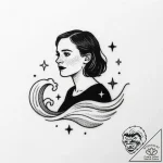 Tat tattoo sketch, saoirse silhouette with wa… – style Flux Inscriptions – tattoo sketch (11.11.2025 10:19)