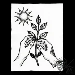 Tat tattoo sketch, volunteer hands planting s… – style Flux Inscriptions – tattoo sketch (11.11.2025 10:55)