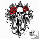 A majestic ballet slipper with ribbons, artis… – style Jaeger Mini – tattoo sketch (11.11.2025 11:01)