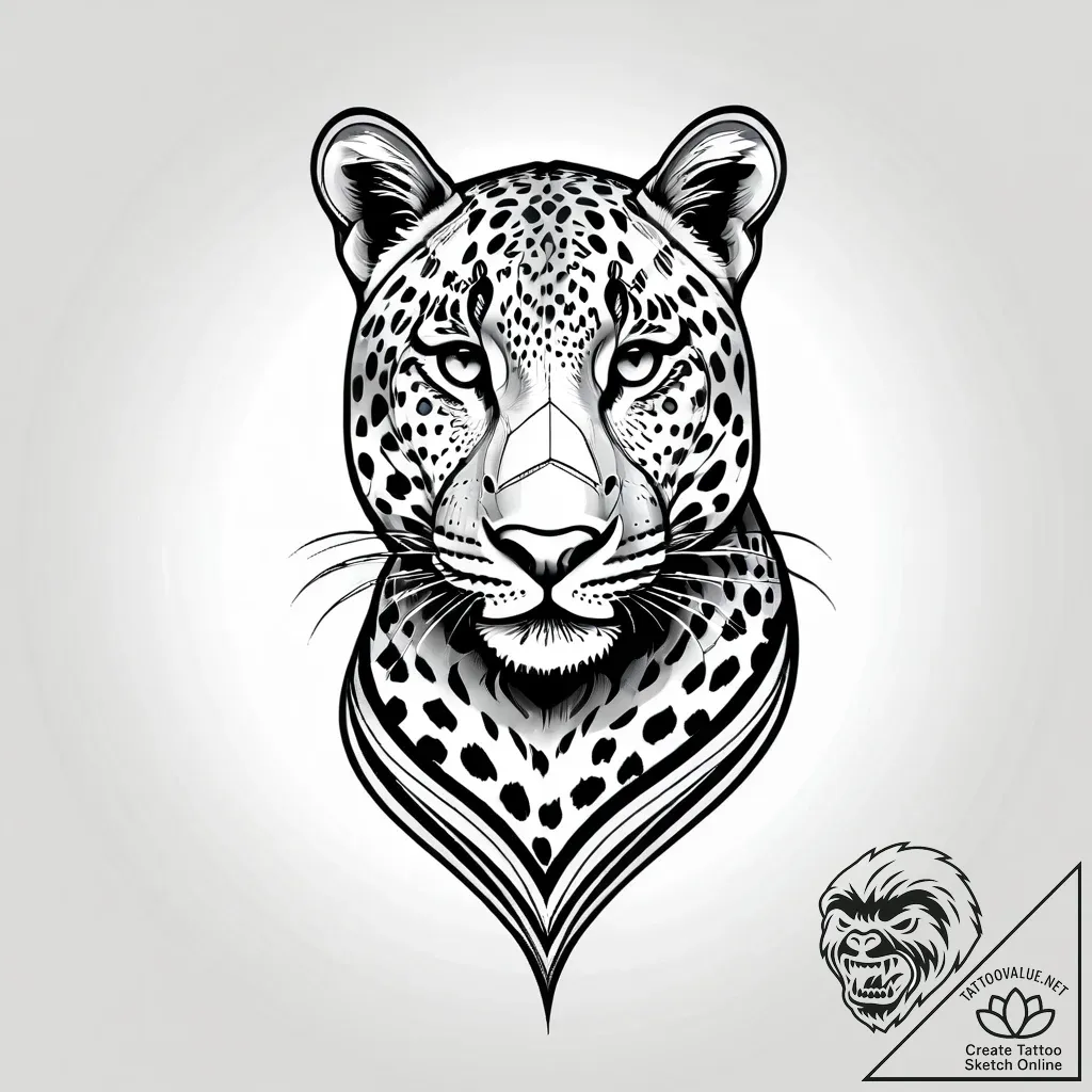 Leopard with spots that form a map, tattoo dr... - style Jagger Old - tattoo sketch (11.11.2025 11:15)