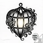 Caged heart glowing softly, tattoo sketch des… – style Flux Inscriptions – tattoo sketch (11.11.2025 11:31)