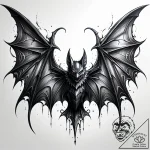 Bat – style Jaeger Simple – tattoo sketch (11.11.2025 11:31)