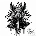 Tat tattoo sketch, zaun rats silhouetted agai… – style Jaeger Mini – tattoo sketch (11.11.2025 11:36)
