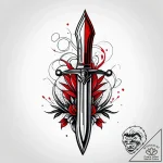 Dagger in crimson bloom, artistic tattoo sket… – style Jagger Old – tattoo sketch (11.11.2025 11:40)