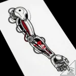 A detailed biomechanical arm, incorporating g… – style Flux Inscriptions – tattoo sketch (11.11.2025 11:55)