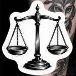 Weighing scales, held in perfect balance, tat… – style Flux Inscriptions – tattoo sketch (11.11.2025 13:07)