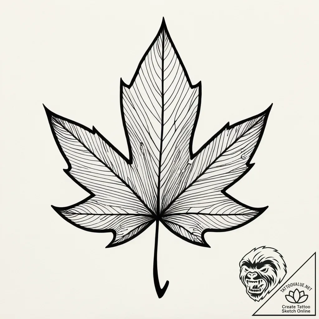 Maple leaf, tattoo flash sheet design, detail... - style Jagger Old - tattoo sketch (11.11.2025 13:16)