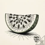Slice of watermelon, graphic style, tattoo li… – style Jaeger Simple – tattoo sketch (11.11.2025 13:21)