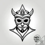 Welder’s mask, visor lifted to show a face wi… – style Jagger Old – tattoo sketch (11.11.2025 13:40)