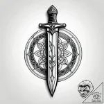 Kris dagger with glowing runes, concept art f… – style Jagger Old – tattoo sketch (11.11.2025 14:04)