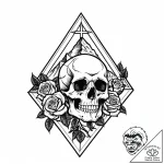 Mountain range silhouette inside a triangle,… – style Jaeger Mini – tattoo sketch (11.11.2025 14:13)