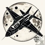 Stealth bomber silhouette against a full moon… – style Jaeger Simple – tattoo sketch (11.11.2025 14:22)