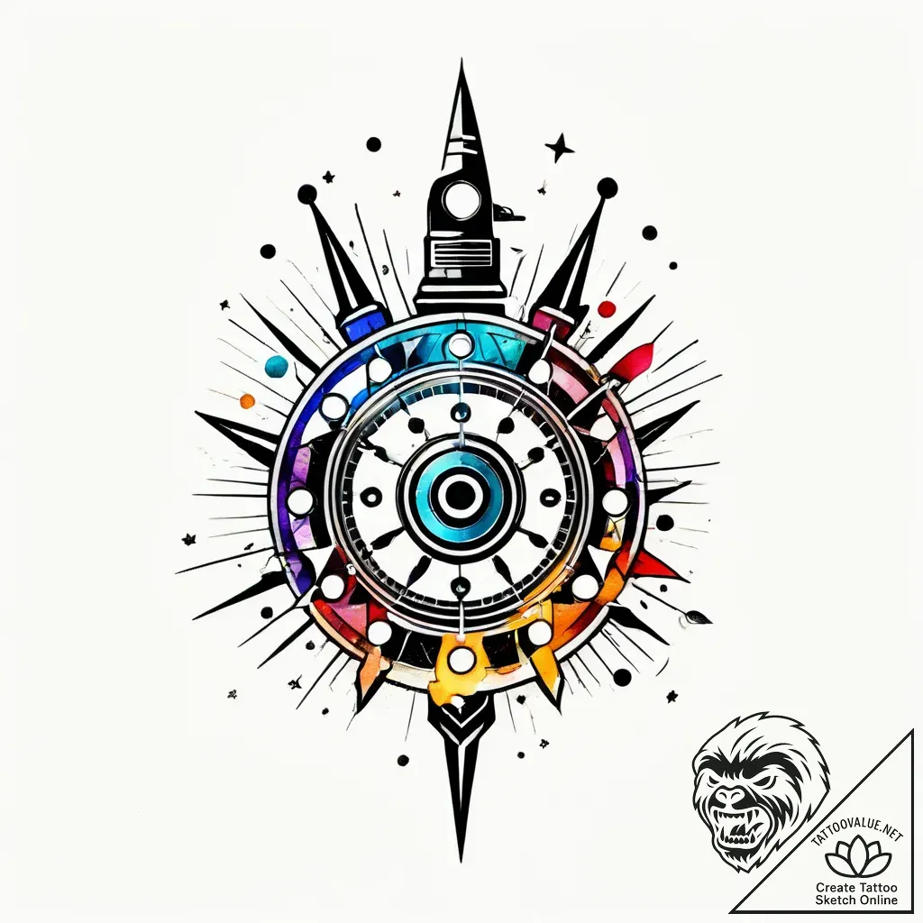 Radio tuning dial, vintage style, tattoo draw... - style Jagger Old - tattoo sketch (11.11.2025 14:39)