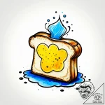 Toast with butter, popping from toaster, ink… – style Jagger Old – tattoo sketch (11.11.2025 15:04)