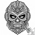 Luchador mask with intricate, aztec-cyberpunk… – style Jaeger Mini – tattoo sketch (11.11.2025 15:13)