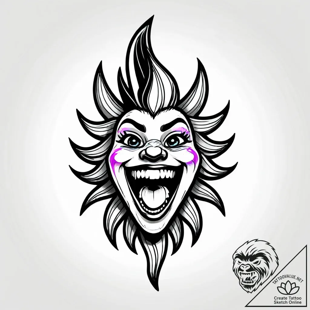 Tattoo sketch, vanellope laughing with glitch... - style Jagger Old - tattoo sketch (11.11.2025 15:16)