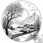 Tattoo sketch, snow-covered trees along railw… – style Jagger Old – tattoo sketch (11.11.2025 15:28)