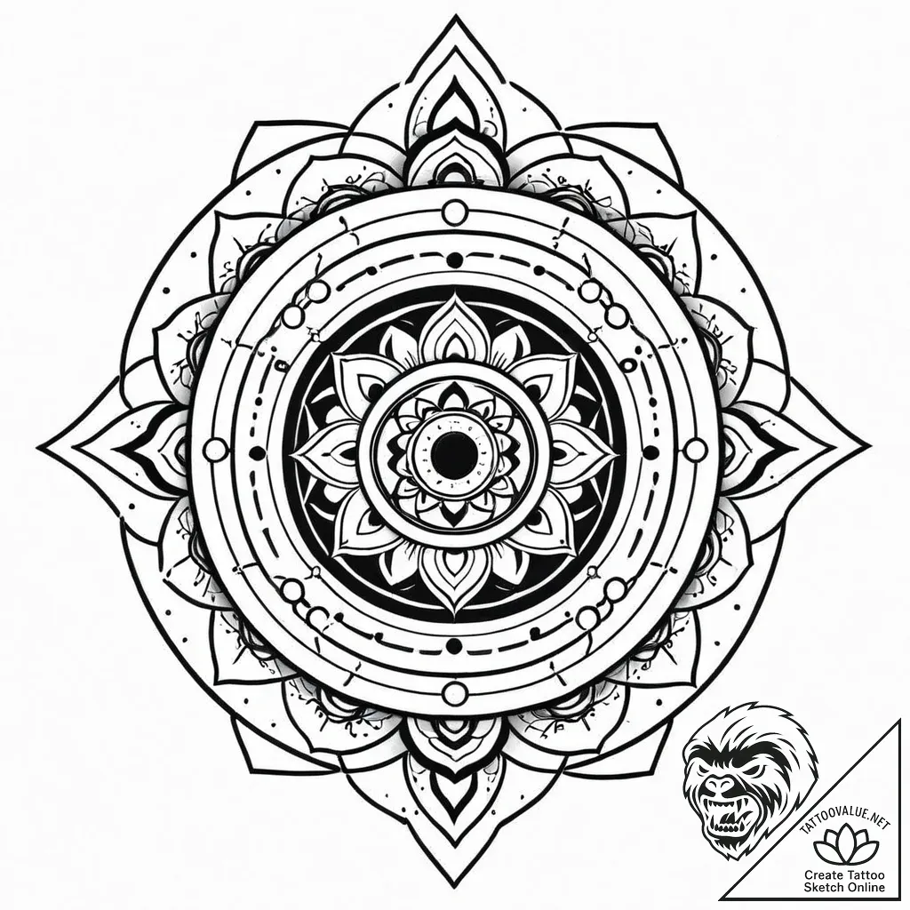 Washing machine, its glass door a portal to a... - style Jaeger Mini - tattoo sketch (11.11.2025 15:49)