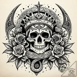 Hallowed serpent crowned in stars, tattoo lin… – style Jaeger Simple – tattoo sketch (11.11.2025 15:57)