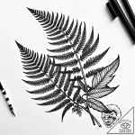 Unfurling fern, but the leaves are tiny, intr… – style Jaeger Simple – tattoo sketch (11.11.2025 16:22)