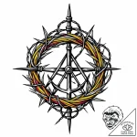 Tumbleweed made of tangled barbed wire, tatto… – style Jaeger Mini – tattoo sketch (11.11.2025 16:25)