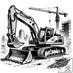 A powerful bulldozer on a construction site,… – style Flux Inscriptions – tattoo sketch (11.11.2025 16:31)
