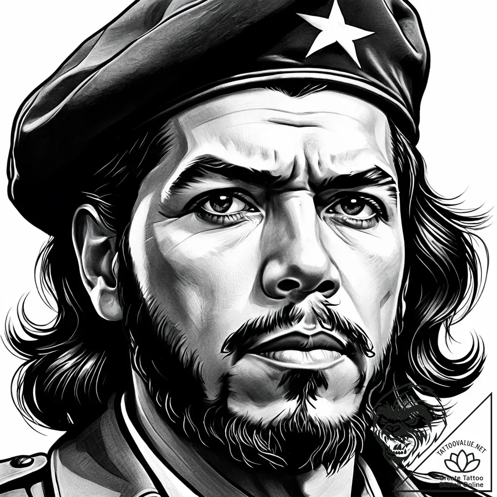 Che guevara - style Jaeger Simple - tattoo sketch (11.11.2025 16:33)