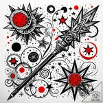 Magic wand casting a spell, tattoo flash shee… – style Jaeger Simple – tattoo sketch (11.11.2025 16:46)