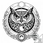 Owl eye reflecting twin moons, tattoo sketch… – style Jaeger Mini – tattoo sketch (11.11.2025 16:49)