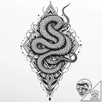 Serpent totem beneath spectral rift, ink illu… – style Jaeger Mini – tattoo sketch (11.11.2025 17:01)