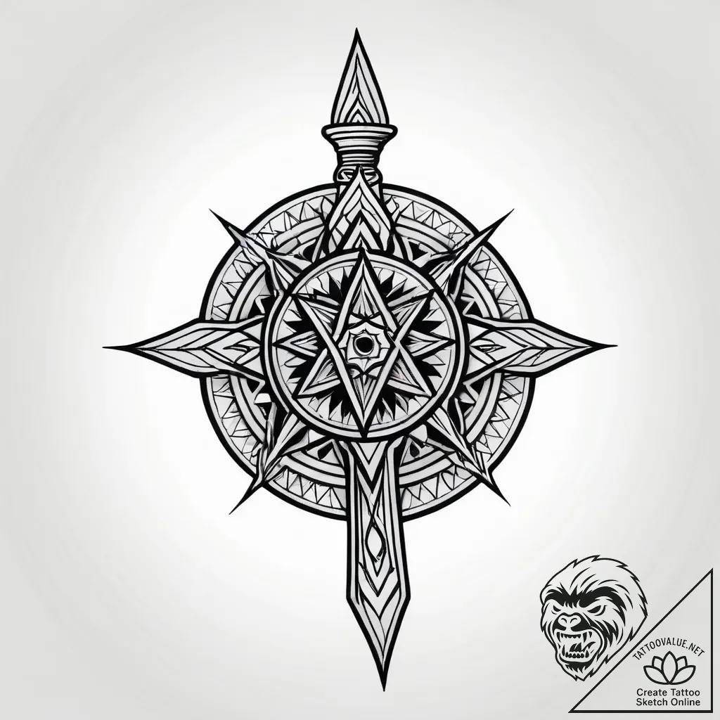 Wand wrapped in thorned vines, artistic tatto... - style Jagger Old - tattoo sketch (11.11.2025 17:03)